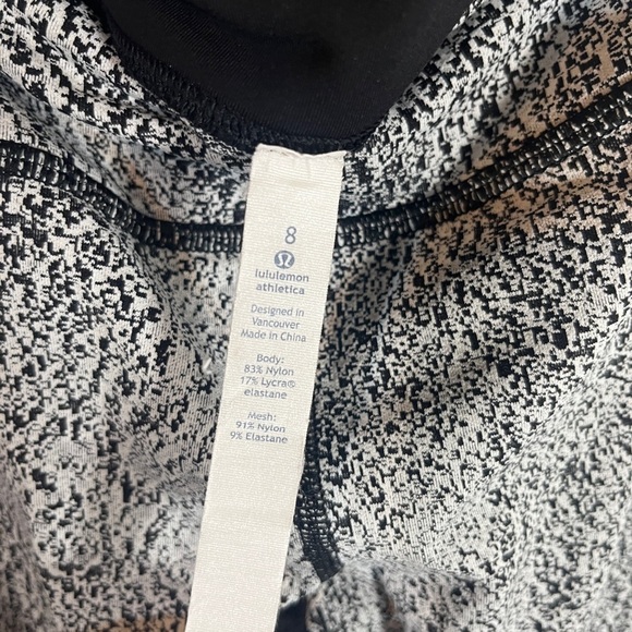 Lululemon Pace Rival Black Gray White Speckled Crop Leggings Size 8 - Picture 4 of 5